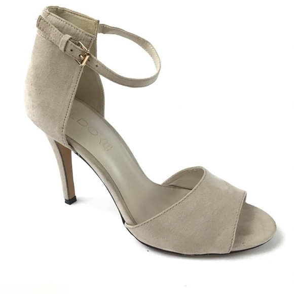 Aldo Shoes - Aldo Suede Hells Sandals Nude Size 9